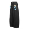 Pantalones de Mezclilla de Pierna Ancha de Cintura Alta Estilo Retro Americano Nanxia Estampado de Cultura de Licores Estilo Callejero Color Original Casual Pantalones Curvos