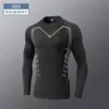 Camiseta de Compresión de Secado Rápido Transfronteriza para Hombre, Camiseta de Manga Larga para Otoño e Invierno, Capa Base de Compresión de Alta Elasticidad para Baloncesto, Entrenamiento y Running