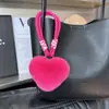 Lindo Conejo Rex Real Peluche Pequeño Corazón de Melocotón Llavero de Coche Colgante Lindo Bola de Felpa Corazón Mochila Escolar Colgante de Bolso Regalo