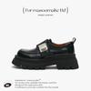 Masuism 2026 Nuevos Mocasines de Suela Gruesa y Tacón Grueso Estilo Británico Versátiles que Aumentan la Altura Zapatos de Piel para Mujer Invierno