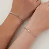 Pulsera Exquisita de Acero Inoxidable para Pareja 2025 Nueva Colección Transfronteriza Set de 2 Piezas Joyería Moderna y Versátil Regalo de Vacaciones