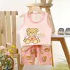 Traje de Chaleco para Niños Verano Algodón Puro Nuevo Ropa de Shorts para Niñas Traje sin Mangas para Bebé Estilo Coreano Ropa para Niños