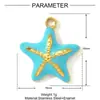 Brincos Pingente Estrela do Mar Árvore de Coco Óleo Pingando Férias Aço Titânio DIY Brincos Pingente Feminino Concha Aço Inoxidável Colar Acessórios de Joias