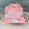 Invitación Láser Estéreo de Boda Europea Transfronteriza Invitación de Boda Rosa Tarjeta de Felicitación de Bendición para el Día de San Valentín con Encaje