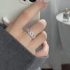 Nalan Prata de Lei S925 Exquisito e Simples Estilo Ins Nicho Vazado Rainha Diamante Completo Anel Clássico R03128