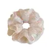 Goma para el pelo de encaje floral rosa de doble capa para primavera y verano para mujer, Lazo para moño estilo perezoso, Accesorio para el pelo extragrande