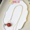 Talla de Madera Maciza Imitación Madera Serie Frutas Caqui Calabaza Caqui Ruyi Adorno Navideño DIY