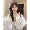 Sudadera con capucha estampada con letras, estilo divertido y lindo, holgada y moderna, chaqueta de terciopelo engrosada para otoño e invierno, top de moda