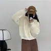 Top cárdigan corto de punto con capucha para mujer, nuevo abrigo suéter de otoño e invierno, estilo holgado y casual