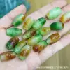 Agujero Grande Color Primavera Jadeíta Verde Seco Ruyi Dinero Tallado Barril Cuentas Passepartout Cuentas Sueltas Accesorios para Joyería DIY Accesorios Pequeños