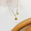 Collar de Pareja con Colgante de Estrella de Mar y Concha para Playa de Verano Diseño de Nicho Emoción de Alta Gama para Mujer