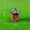 Paisaje en miniatura, pagoda de piedra simulada creativa y pabellón para paisajismo, bonsái de jardinería, accesorios decorativos DIY y pequeños adornos para terrarios