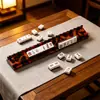 Regla Empujadora de Acrílico para Mahjong Transfronteriza Color Concha de Tortuga de Vidrio Magnética Empujador de Doble Uso Analizador de Regla de Fichas de Mahjong