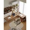 Escritorio de Esquina de Madera Maciza de Pino para Dormitorio en Casa, Escritorio de Computadora en Forma de L 7, Escritorio de Esquina, Escritorio de Escritura para Estudiantes