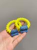 Cuerda para el pelo de color fluorescente estilo coreano con cara sonriente, alta elasticidad, color línea telefónica, anillo para el pelo de goma sin costuras esmerilada, para mujer, coleta