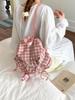 Mochila Ligera de Viaje de Verano para Mujer 2025 Nueva Mochila Pequeña de Estilo Pastoral Lindo Cuadros Bolso Bandolera para Viajero
