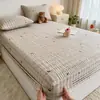 Sábana bajera acolchada, pieza única, protector de colchón engrosado, no es algodón puro, funda de cama 100% algodón, protector de colchón a prueba de polvo y antideslizante