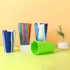 Venta Caliente en Amazon Taza de Silicona de 480ml Color Mixto Copa de Vino Tinto de Silicona Resistente a Caídas Copa de Cerveza de Goma Suave Taza de Agua Portátil