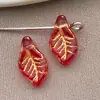 Cuentas Espaciadoras de Vidrio Vintage Multicolor con Hoja Pintada en Oro Colgante Llavero DIY Hecho a Mano Accesorios de Joyería con Cuentas