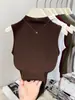 Camiseta sin mangas de color liso para mujer, cuello medio alto, corte ajustado, elegante y versátil, con un pequeño cuello alto, adecuada como prenda básica, top de verano
