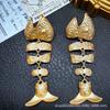 Brincos medievais de metal vintage estilo retrô francês galvanizado ouro real 925 prata pin moda temperamento brincos de pérola