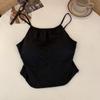 Ropa interior de una pieza con copa fija y tubo de seda helada, ropa exterior con base de bandolera Spice Girl, correa de belleza, almohadilla transpirable para el pecho para mujer