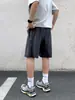 Pantalones Cortos Deportivos Grises Retro Americanos para Hombre, Pantalones de Seda de Hielo de Secado Rápido de Verano, Pantalones Cortos Funcionales de Baloncesto para Entrenamiento, Pantalones Cortos de Playa