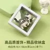 Película PE Caja Transparente para Joyería Exhibidor de Aretes Anillos Collares Caja de Almacenamiento Cuadrada Colgante Negro Blanco Venta al por Mayor