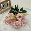 Ramo Artificial de 7 Peonías para Fondo de Boda, Decoración de Pasillo, Decoración del Hogar, Adorno de Alta Gama, Accesorio de Fotografía