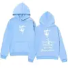 Sudadera con capucha de diseño de marca de moda con estampado de letras y cabeza de lobo es simple y versátil