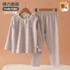 Conjunto de Ropa Interior para Niñas Otoño Nuevo Estilo Clase A Algodón Puro Ropa de Otoño para Bebé Pantalones de Otoño Ropa para el Hogar Pijamas sin Etiquetas para Niños