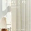Tela de Lino que es tanto un Paño como una Cortina de Ventana Decorativa de Jacquard con Textura de Nube Estilo Japonés, Ligera y Transparente pero no Transparente
