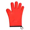 Novas Luvas Espessas de Silicone e Algodão com Borda para Cinco Dedos para Cozinha, Assar, Micro-ondas e Isolamento Térmico