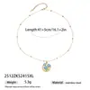 Collar Taina Estilo Francés No se Desvanece Floral Fresco Disco Cadena de Clavícula de Acero Inoxidable Lujo Ligero Nicho Joyería al por Mayor