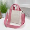 Bolsa de Lona Hombro Cruzada Portátil Estilo Coreano Artística Pequeña Fresca Moderna Versátil Bolsa para el Almuerzo Viajero Nuevo Estilo Cabello
