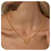 Colar Amazon Personalizado Simples Diário Fivela em T Não Desbota Corrente Clavícula Nicho Nova Tendência