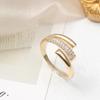 Anillo de Diamantes Chapado en Oro de Cobre Puro Simple Nicho Estilo Coreano Anillo para Dedo Índice de Abertura Abierta Estilo Frío para Mujer Anillo de Traje