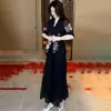 Traje de Camisa de Gasa para Mamá Conjunto de Mujer Verano Nueva Llegada Estilo Occidental Adelgazante Suelto Cubre Vientre Camisa Pantalones de Pierna Ancha Falda Conjunto de Dos Piezas