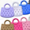 Bolsa de Cosméticos Impermeable de Color Puro Eva Popular Transfronteriza Bolsa de Playa Bolso de Mano Eva de Moda con Agujero de Anillo Recortado