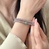 Pulseira de Jade Hetian Imitação Roxo Fumaça Feminina Verão 2025 Novo Estilo Quente Estilo Antigo Pulseira de Contas de Alta Qualidade