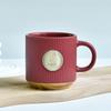 Caneca Medalha de Cobre Banhada a Ouro de Alta Qualidade com Listras Verticais, Cerâmica, Logotipo Personalizado Gravado e Impresso