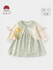 Vestido de Primavera para Niñas, Elegante y a la Moda Estilo Princesa, Vestido Coreano de Manga Larga de Otoño para Niñas Pequeñas y Niños Pequeños