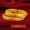 Producto de gran venta transfronteriza: Pulsera de Hoja de Oro Imitación con Artesanía Antigua, Color Duradero, Apertura Ajustable, Joyería de Moda de Alta Gama