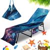 Capa de cadeira de praia transfronteiriça capa de espreguiçadeira bolsa toalha bolsa toalha de praia série tubarão impressão digital 3D