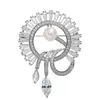 Broche de Girasol Nuevo Transfronterizo para Mujer, Lujo de Gama Alta, Lleno de Diamantes y Perlas, Broche Metálico Brillante