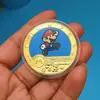 Personagem de Desenho Animado Italiano Mario Moeda Comemorativa Colorida Personagem de Jogo Carimbo de Exportação Transfronteiriça Pequeno Presente para Crianças
