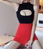 Ropa Interior Sexy Secretaria Sexy Camisón de Una Pieza Tentación Pasión Traje de Escape de Pecho Deseo Puro Vestido Libre 1179