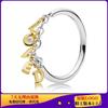 Anillo Estilo Arco de Cobre Blanco de Pan Hueso de los Deseos Brillante Candado de Amor Anillo Romántico de Pareja Hogar de Pan