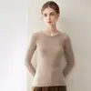 Suéter de punto básico de alta gama listo para usar 100% cachemir hecho con hilo Consinee, nuevo para otoño/invierno para mujer, corto, cuello redondo