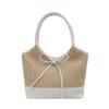 2025 Nova Bolsa de Palha de Grande Capacidade Bolsa Tote de Ombro Tecida da Moda Feminina Verão Férias à Beira-Mar Bolsa de Praia
